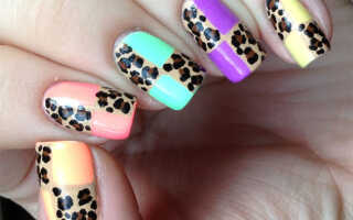 Леопардовый маникюр: 100 фото, как сделать леопардовый маникюр