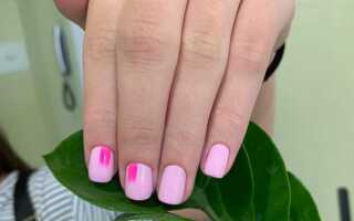 Нежно-розовый маникюр на короткие ногти