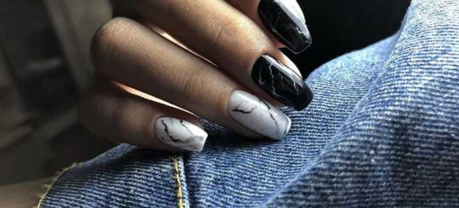 Как сделать мраморный маникюр на короткие ногти: техника пошагового выполнения