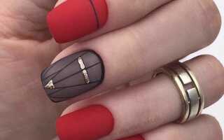 От ретро и классики до авангарда и эклектики: красный маникюр с дизайном на короткие ногти
