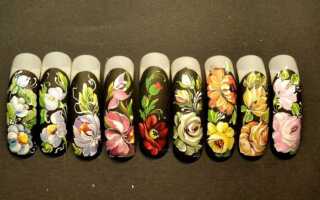 Жостовская роспись на ногтях — оригинальный нейл-дизайн