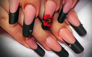 Черный френч на ногтях: 50 фото красивого френча черного цвета