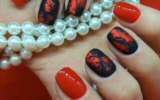 Красный маникюр оттенки осени 2019