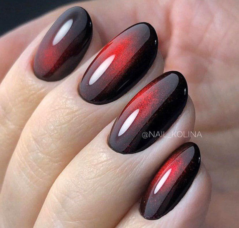 Дизайн гель-лаком кошачий глаз