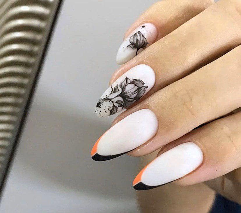 Дизайн на овальных ногтях