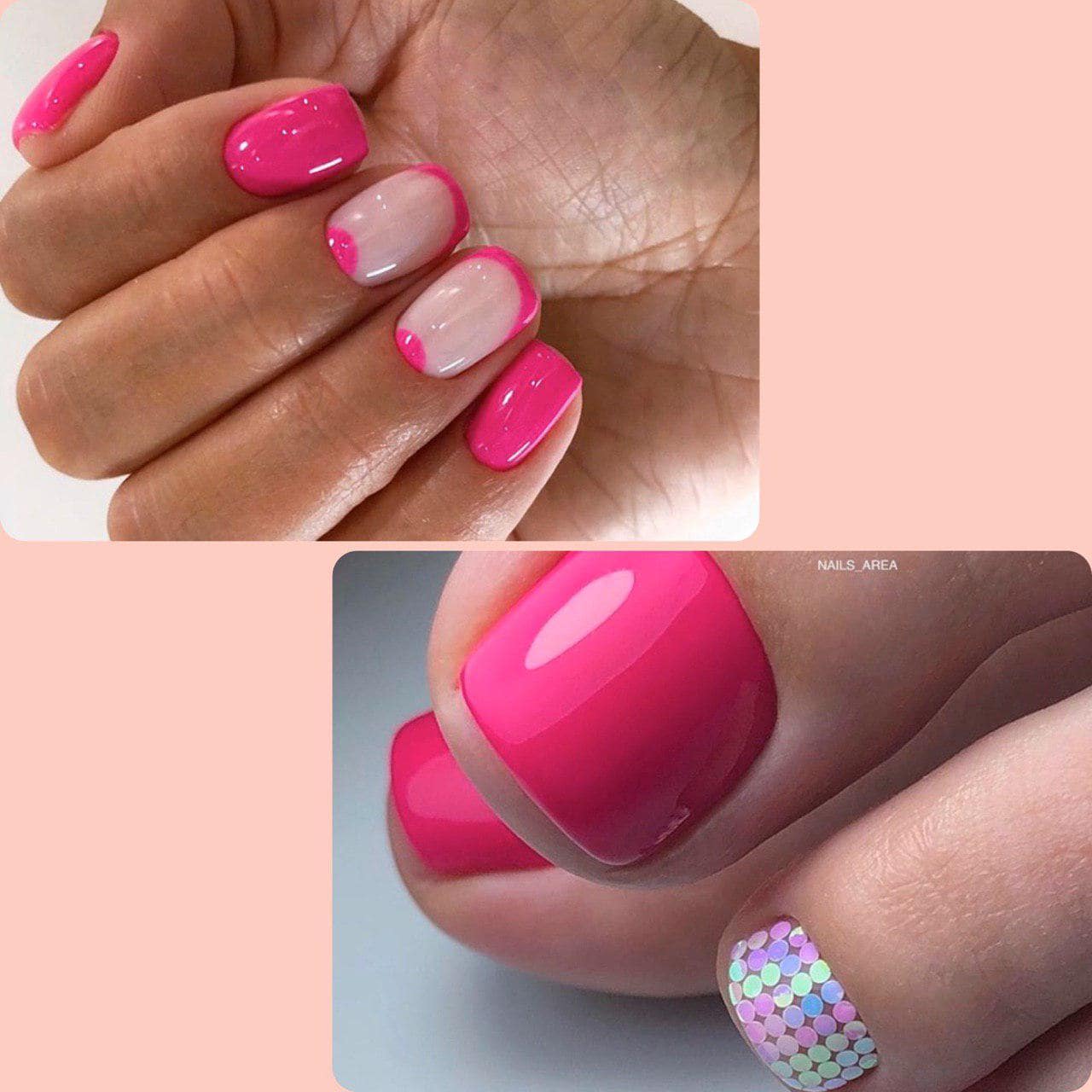 Гармоничное сочетание французского маникюра и педикюра