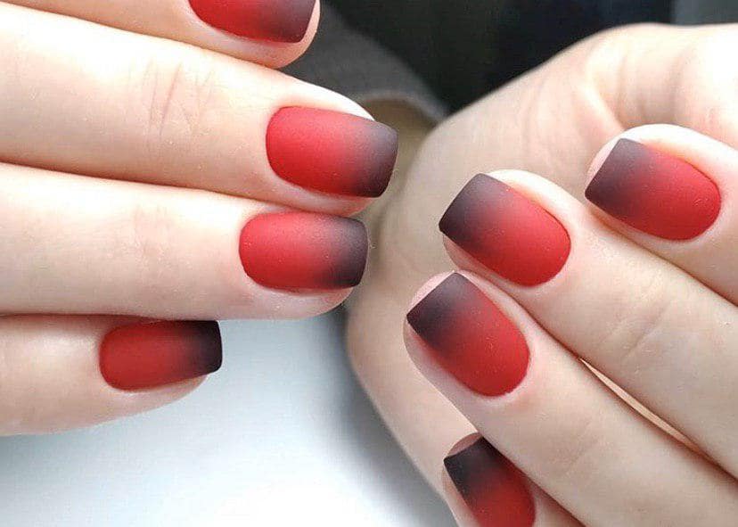 Маникюр омбре на коротких ногтях 2019