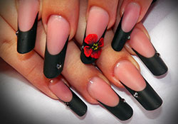Черный френч на ногтях