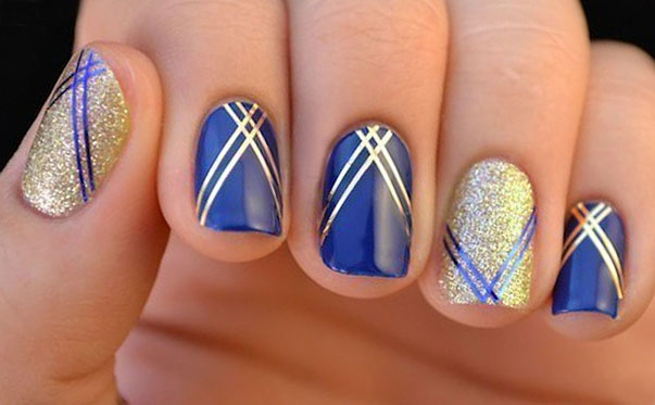 два цвета - синий и золотой