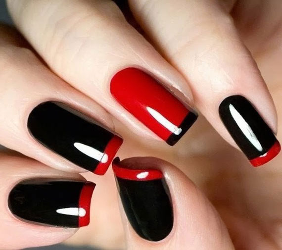 Фото маникюра в темных тонах-01