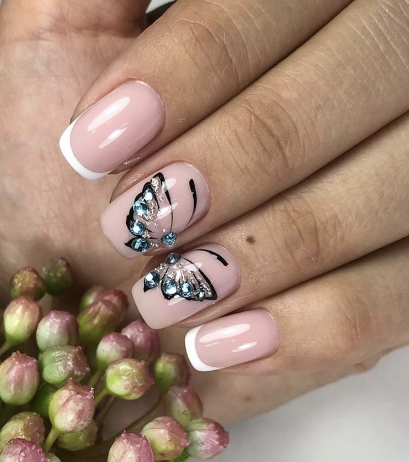 френч с бабочками