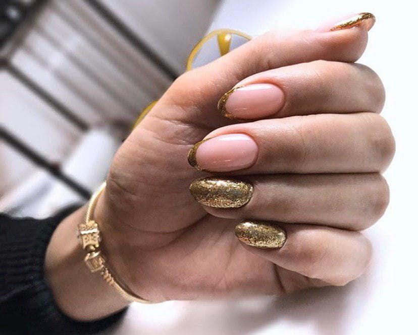 френч с блестками