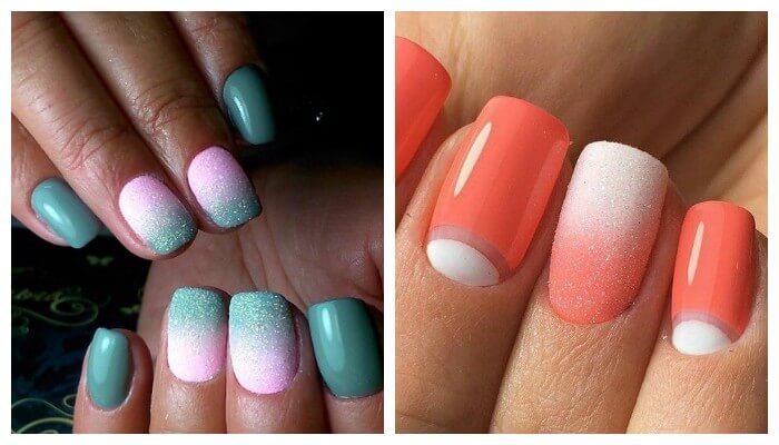 Градиент акриловой пудрой