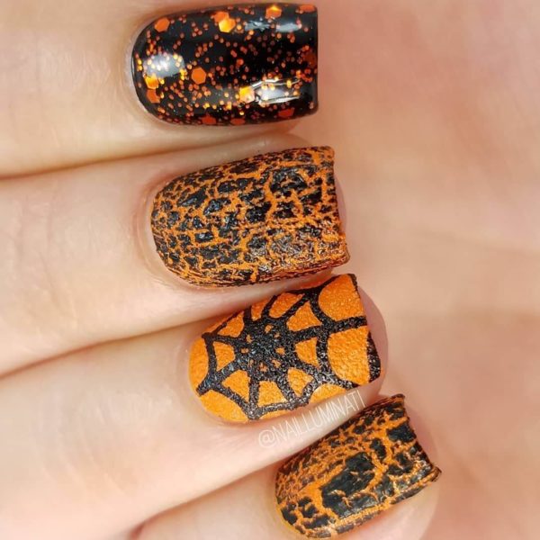 Кракелюр с оранжевым фоном