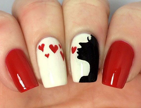 красивый маникюр на День Влюбленных