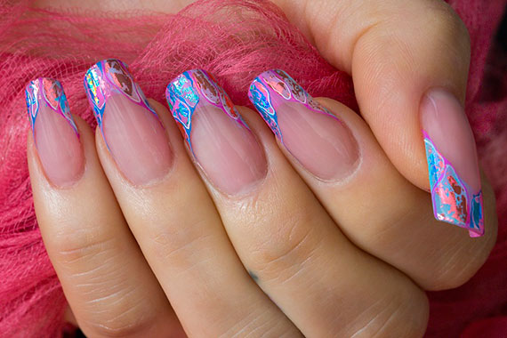 Маникюр с фольгой фото