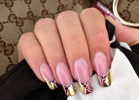 Маникюр с фольгой фото розовый