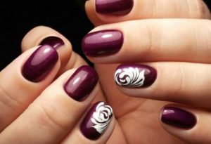 Маникюр марсала на свадьбу