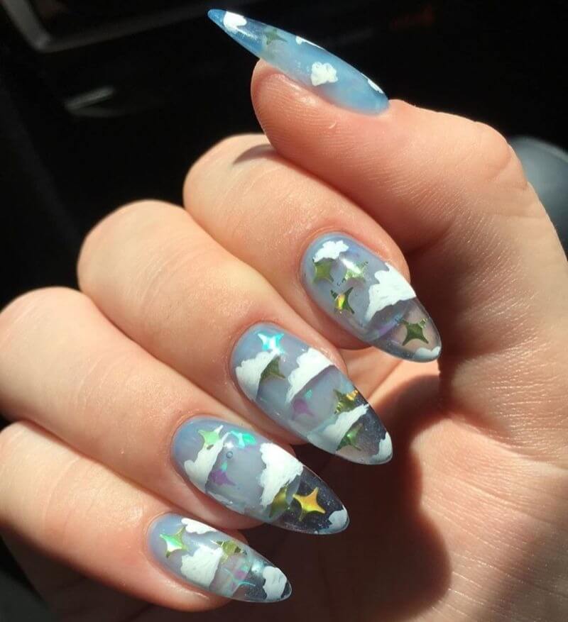 Матовые прозрачные ногти