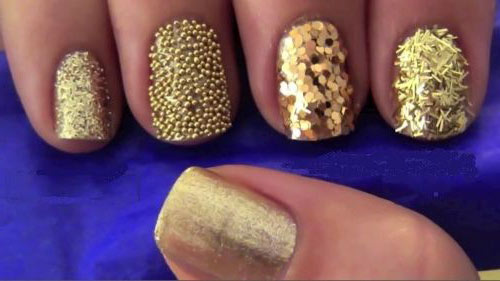 икорный маникюр золото