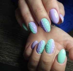 Омбре вязаный маникюр