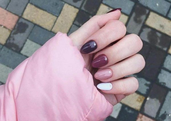 Осенний маникюр на длинные ногти