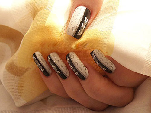 Простые рисунки на ногтях при помощи иголки