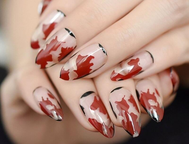 Прозрачные ногти с рисунками