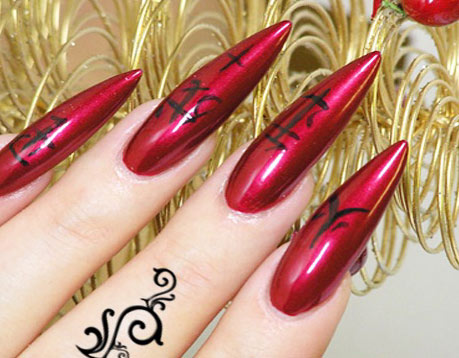 рисунки на ногтях - иероглифы