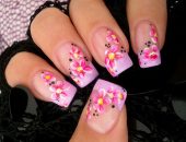 Цветочные рисунки на ногтях