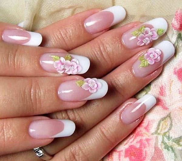 Свадебный маникюр с лепкой