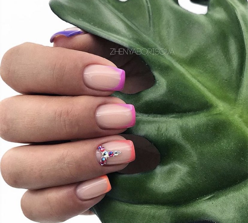 цветной френч со стразами, блестками