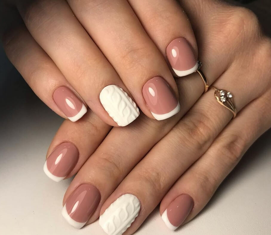 Вязаный маникюр без пудры