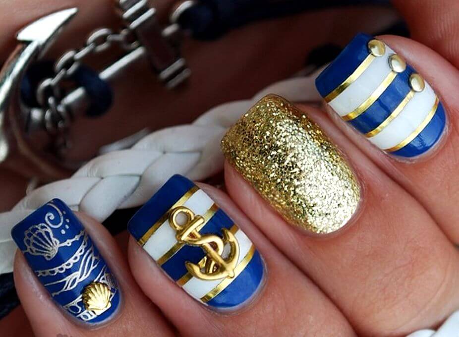 Синий с золотом