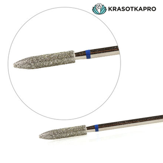 KrasotkaPro, Фреза алмазная «Цилиндр заостренный» D=3,3 мм L=15 мм, синяя