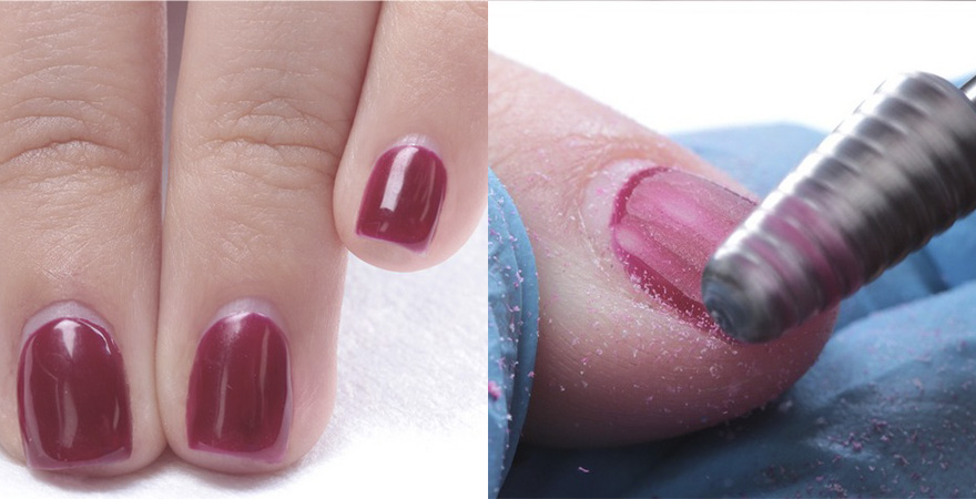 Удаление гель-лака фрезой для аппаратного маникюра Удаление гель-лака фрезой для аппаратного маникюра